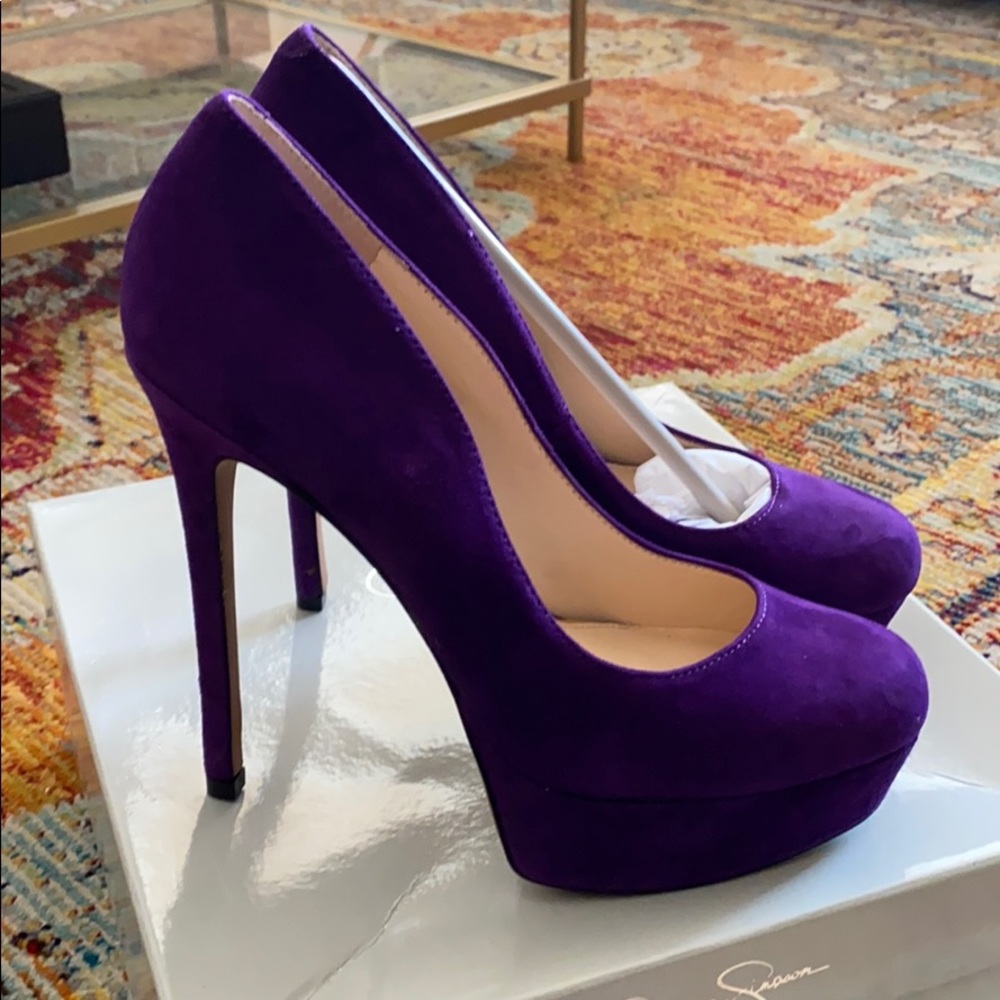 New Jessica Simpson Purple Suede sz 7 Lakers LSU
